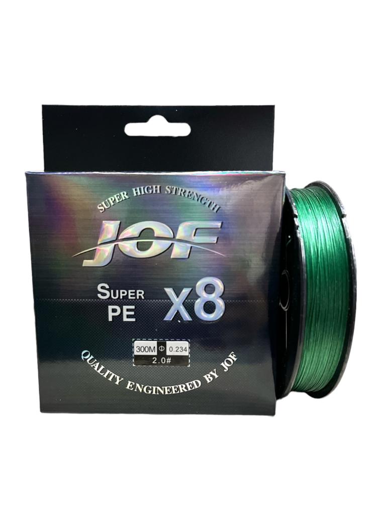 JOF Multifilamento X8 #2.0 300mt. Verde Oscuro