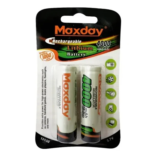 Pila Recargables MAXDAY de Litio 18650  4000mAh. 1