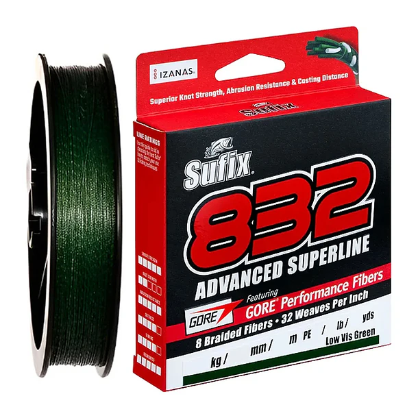 Sufix 832 0.42mm 250 metros Color Verde Oscuro