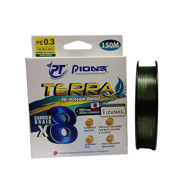 Pioneer TERRA 8X Braid 150mt Verde Oscuro 2