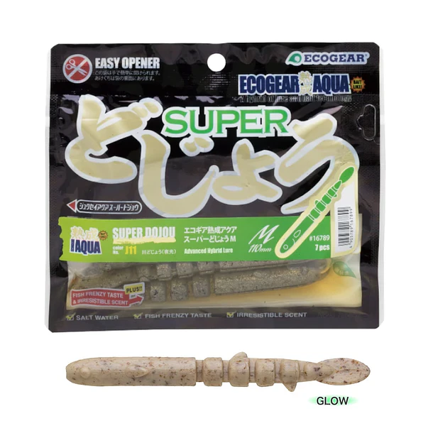 Vinilo EcoGear Jukusei Aqua Super Dojou - Size M 110mm. 7unid.  J09 PEARL GLOW