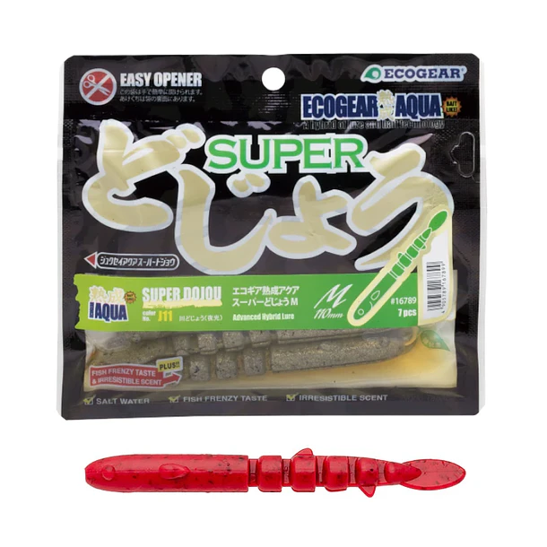 Vinilo EcoGear Jukusei Aqua Super Dojou - Size M 110mm. 7unid.  J08 RED SHRIMP
