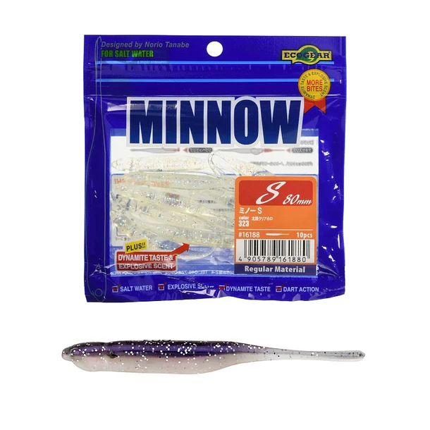 Vinilo EcoGear Minnow S  80mm.  10pcs. 4