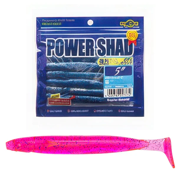 Vinilo EcoGear Power Shad 4" y 5" / COLOR 421 SURUGA HOT PINK