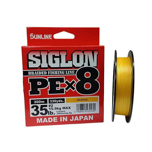 Sunline SIGLON Multifilamento X8 300mt. #2 35lb. Orange