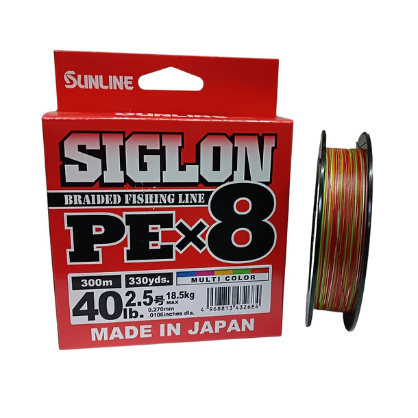 Sunline SIGLON Multifilamento X8 300mt. #2.5 40lb. Multicolor