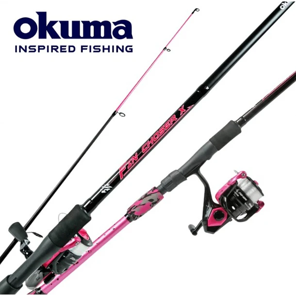 Combo Okuma Fin Chaser X Rosa 1.80mt. 6-12lb + Carrete 2000 2