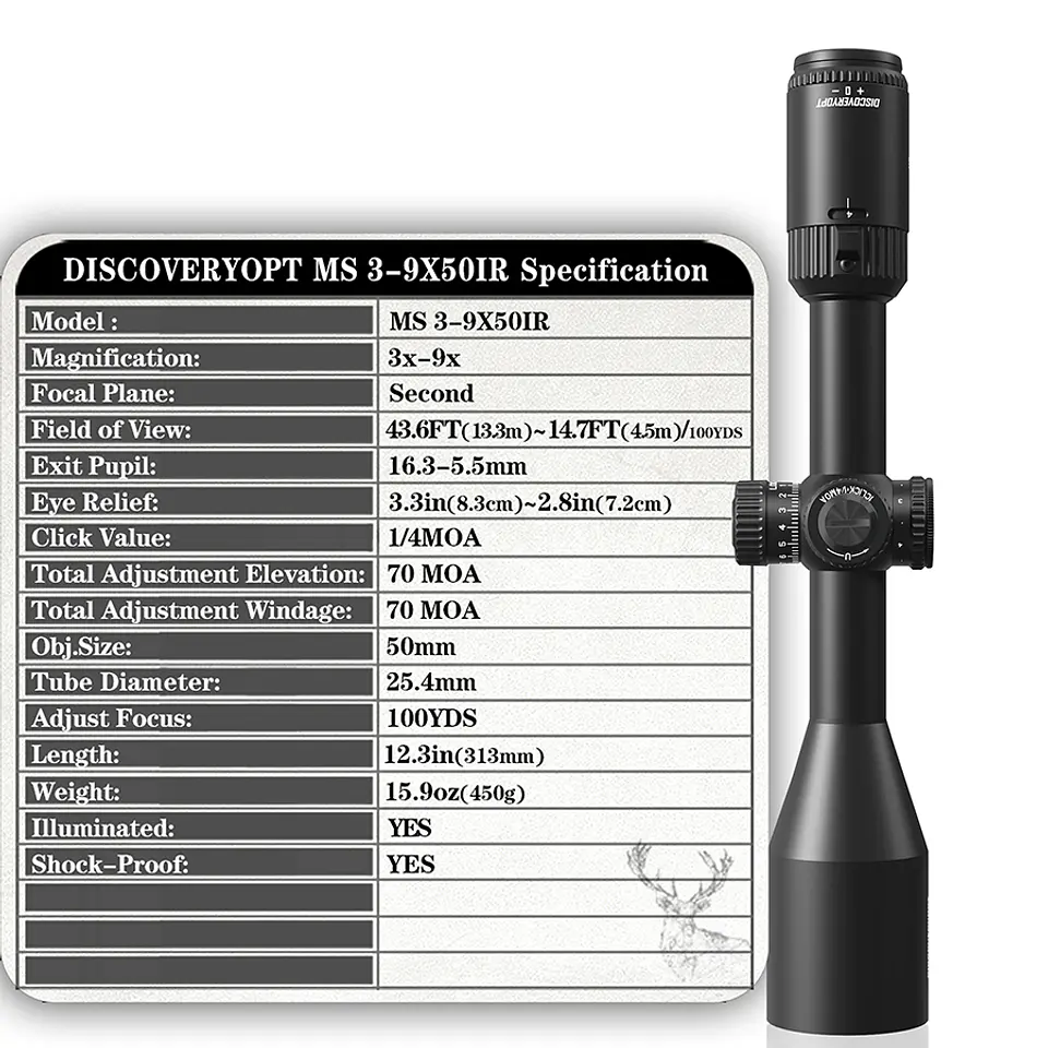 Mira Discovery Ms 3 x 9 x50   Segundo Plano Focal 3