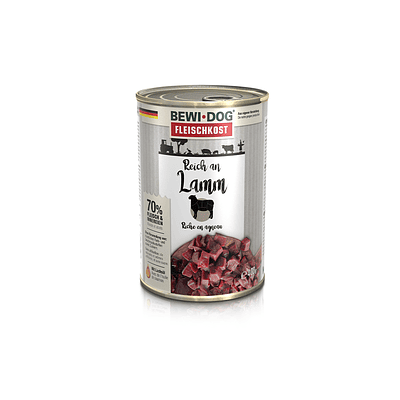 Bewidog Lata Perro Rico En Cordero 400 Gr