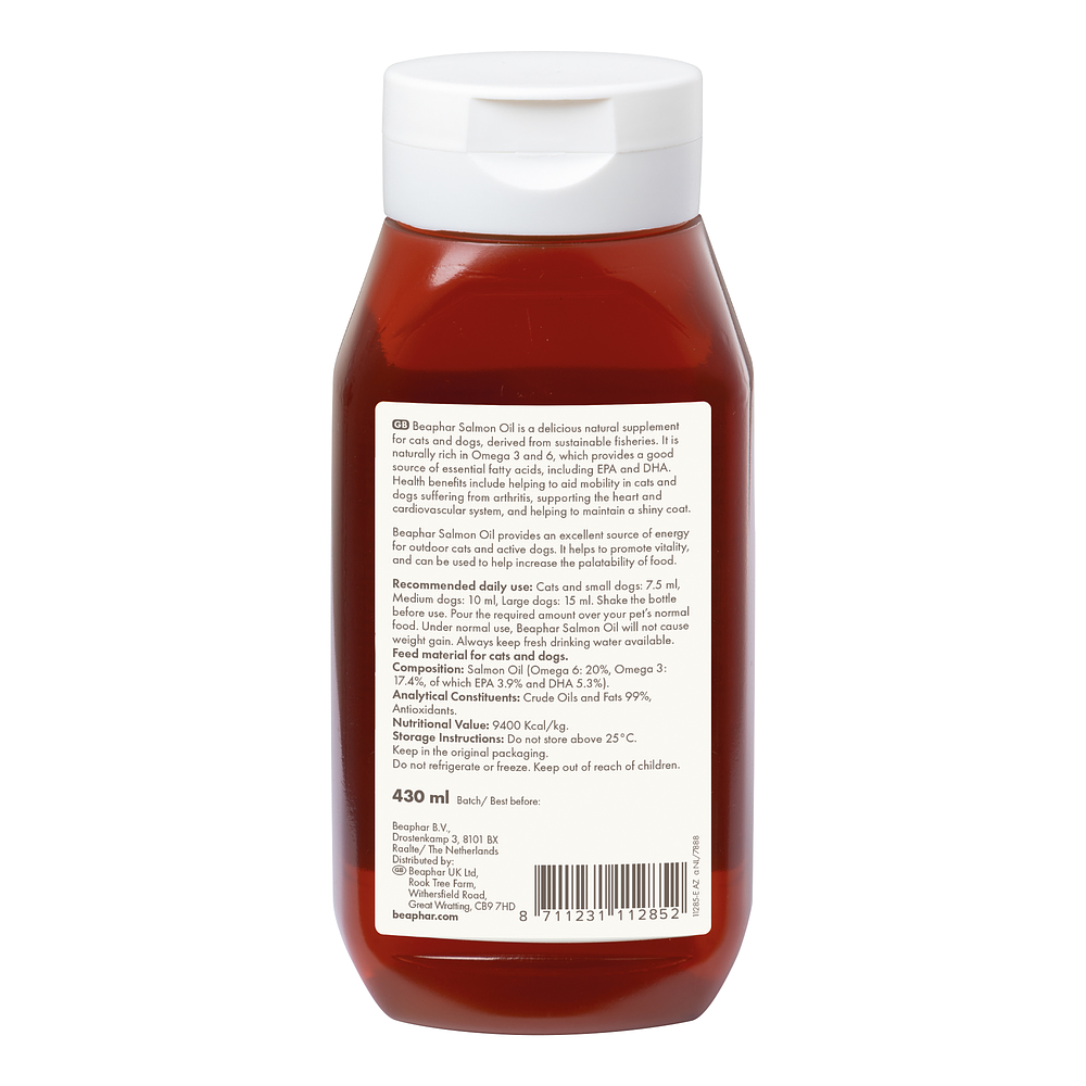 Aceite de salmón Beaphar para perros y gatos 430 Ml