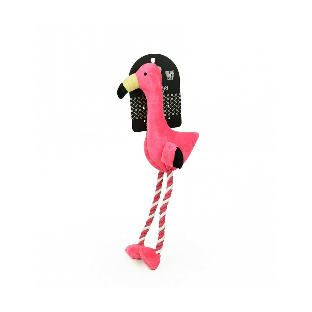 Juguete para perro peluche flamenco con cuerda BRNX