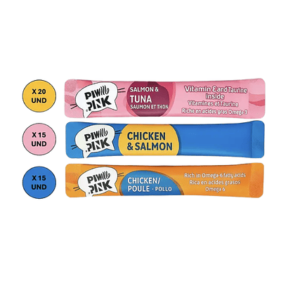 Snack para Gatos Pink Moments tipo Churu Balde 50 tubos de 15 gr