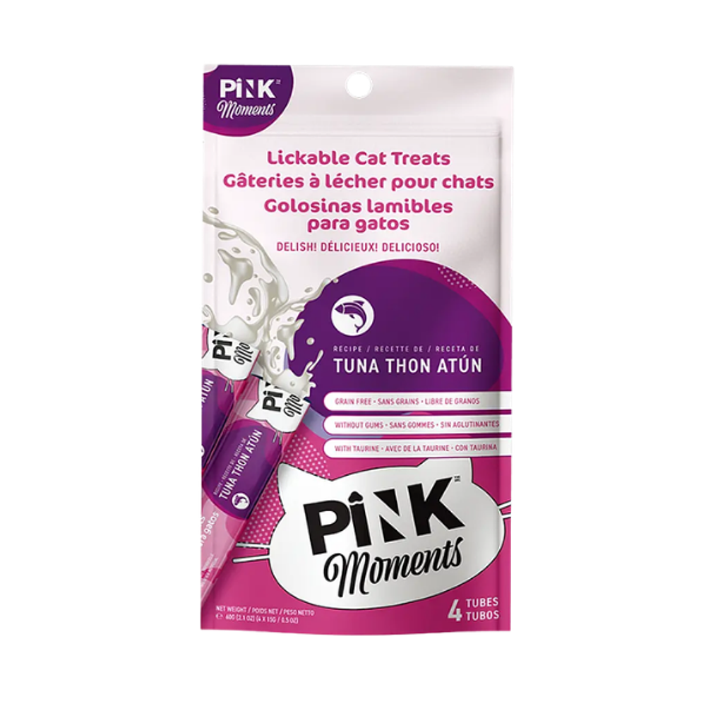 Snack para gato Pink Moments tipo churu Atun 60gr - 4 tubos 15 gr
