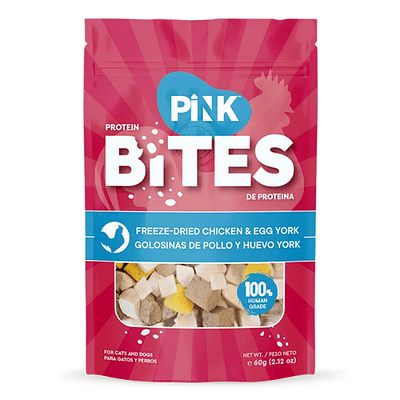Pink Bites Pollo y Huevo Para Perros y Gatos 60 g