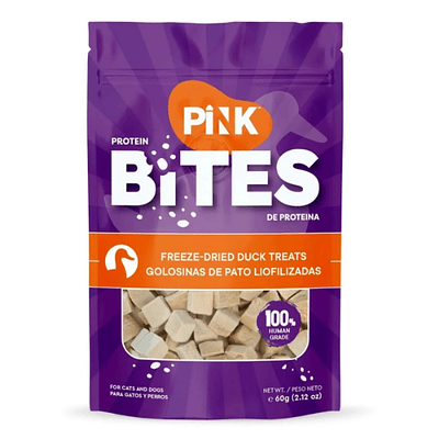 Pink Bites Pato Para Perros y Gatos 60 g