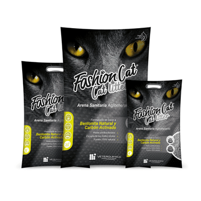 Arena Sanitaria Fashion Cat - Bentonita Natural y Carbón activado 20 Kilos