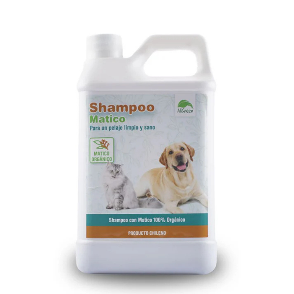 Shampoo All Green de Matico orgánico 1 litro Para Perros y Gatos