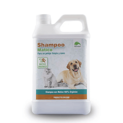 Shampoo All Green de Matico orgánico 1 litro Para Perros y Gatos