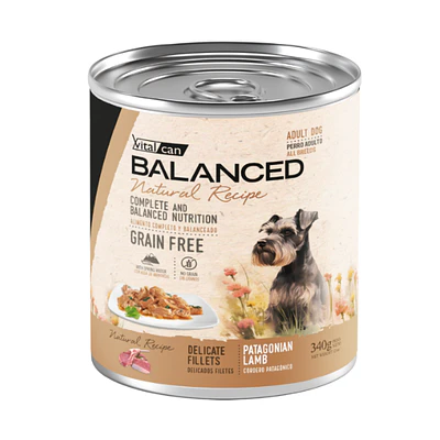 Balanced Natural Recipe Perro Delicados Filetes de Cordero 340 gr