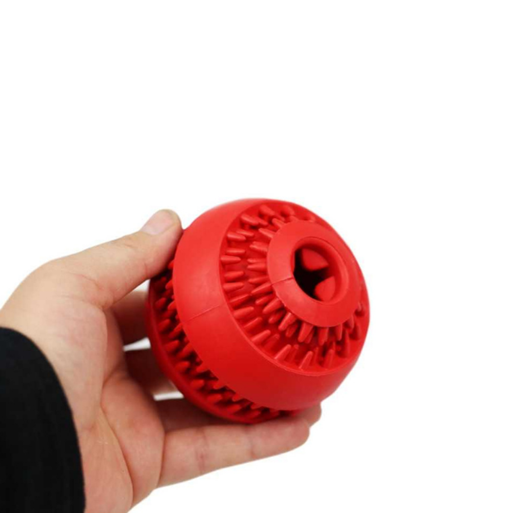Juguete Perros Pelota Brnx Dispensadora Goma Roja - 8cm Rojo