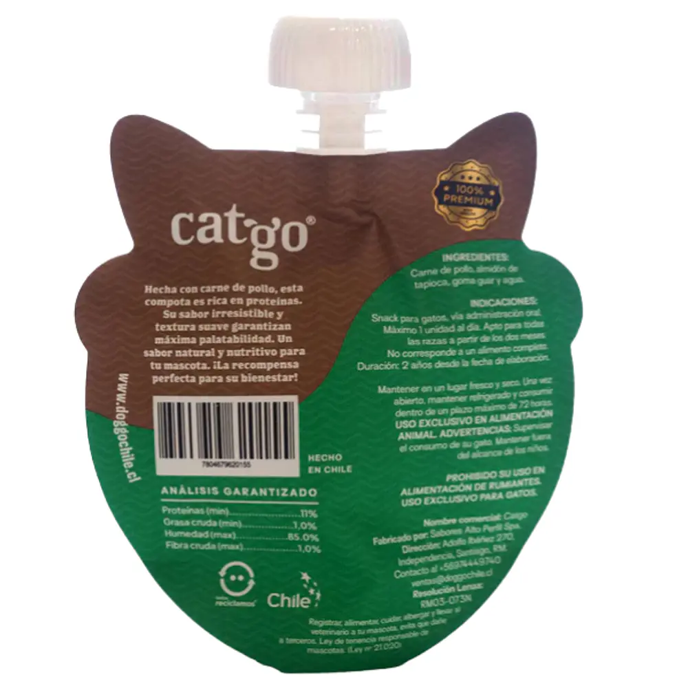 COMPOTA PARA GATO POLLO CATGO 120GR