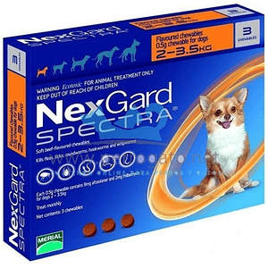 NEXGARD SPECTRA DE 2 A 3.5 KG. 3 COMP