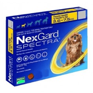 NEXGARD SPECTRA DE 3.6 A 7.5 KG. 3 COMPRIMIDO