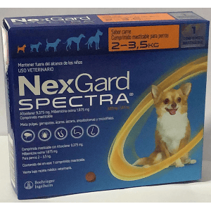 NEXGARD SPECTRA DE 2 A 3,5 KG. 1 COMPRIMIDO