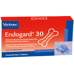 Endogard 30 X 2 Comprimidos Perro 15 A 30 Kg.