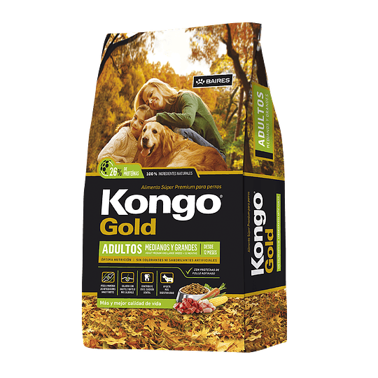 KONGO GOLD ADULTO MEDIANO Y GRANDE 21 KG