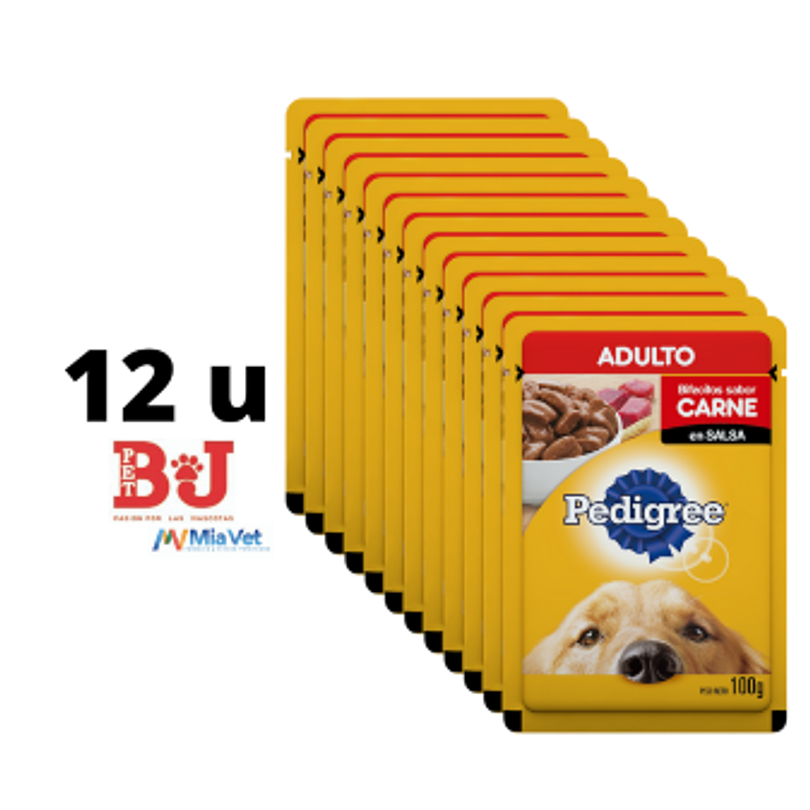 Alimento Húmedo Pedigree Adulto Carne 12 U