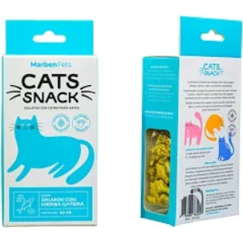 Cat Snack - Galletas Con Catnip Salmon Con Hierba Gatera 80 Gr