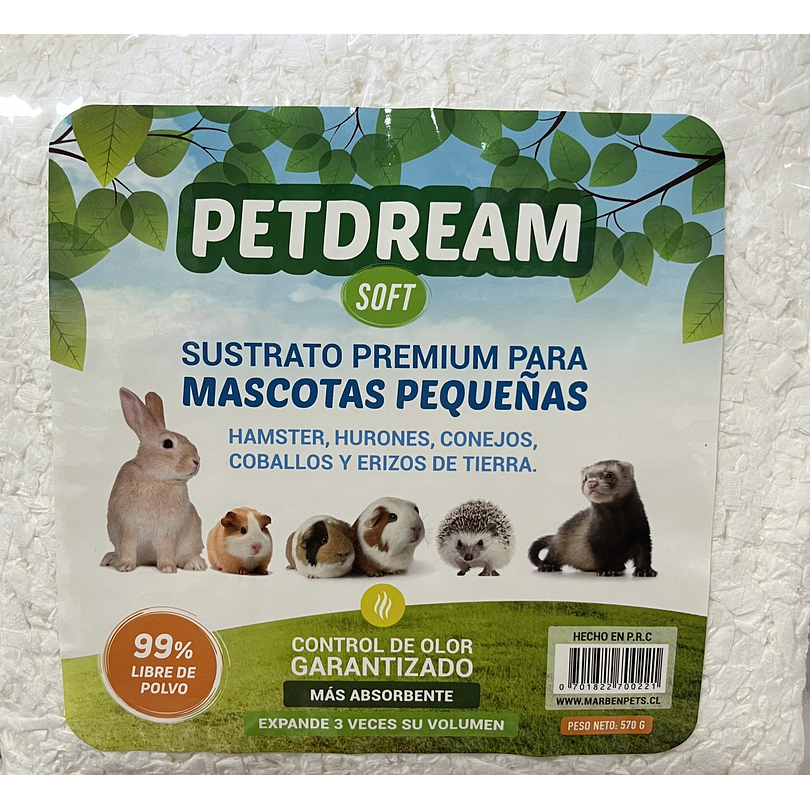 Pet Dream Sustrato Premium Papel Mascotas Pequeñas 570 Gr