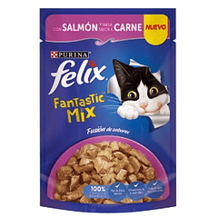 Felix Fantastic Mix Con Salmon Y Salsa De Carne 85 Gr