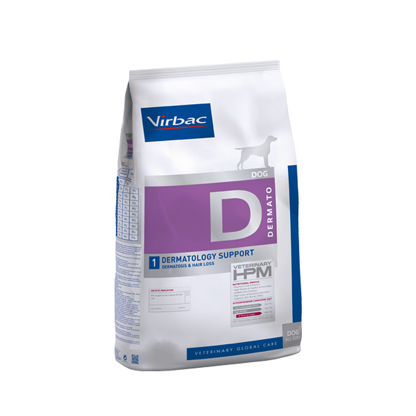 Hpm Virbac Dog D1 Dermatology & Support 12 Kg. 