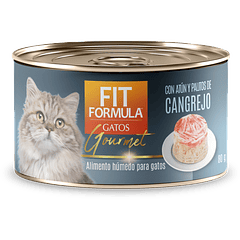 Fit Lata Gourmet Gatos Sabor Atun Con Palitos De Cangrejo 80 Gr