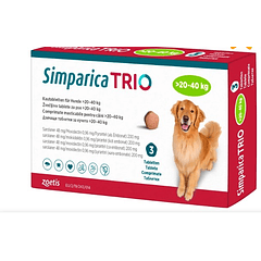 Simparica Trio 20 A 40 Kg X 3comp Vencimiento 12/2023