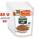 Alimento Húmedo Master Cat Display 20 U Adultos 2