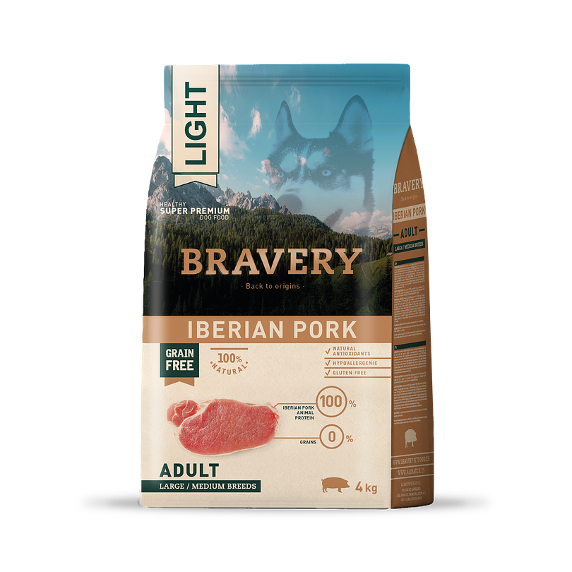Bravery Light Iberian Pork Adult Large Medium Breeds 4 Kg