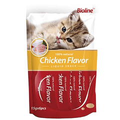 Bioline Snack Liq Gato Chicken 15g X 6