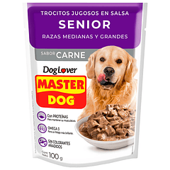 Master Dog Trocitos Jugosos Senior Sabor Carne 100 gr