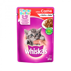 Alimento húmedo Whiskas Gatitos Carne 85 Gr.