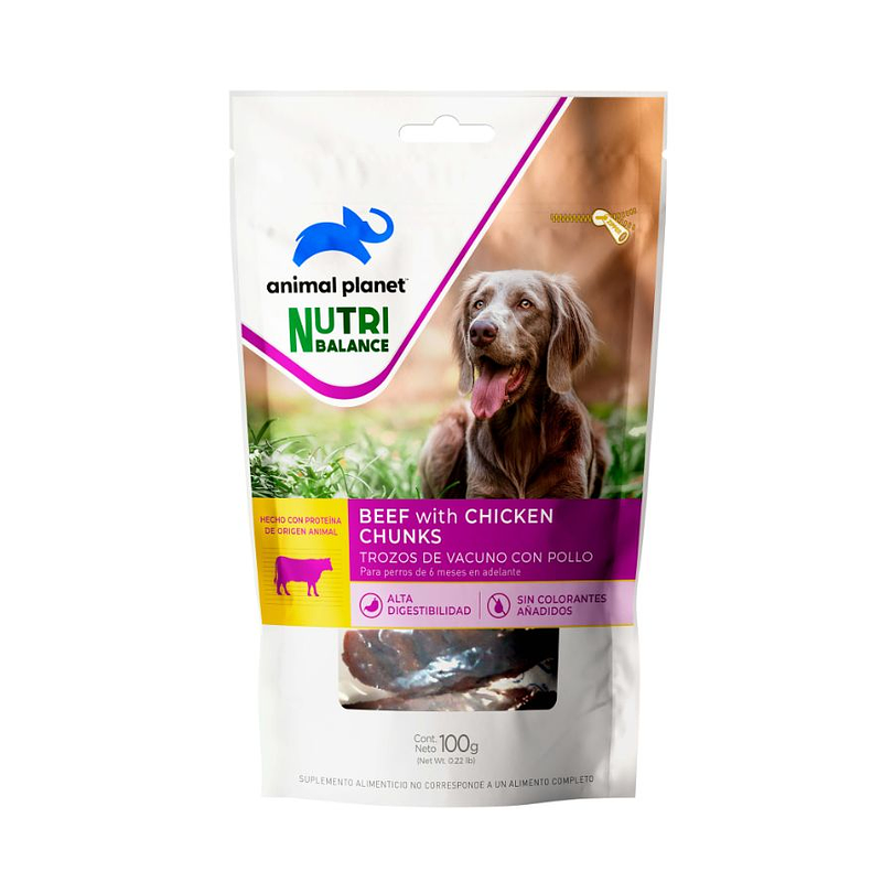 Snack Treats Dog Trozos Vacuno con Pollo 100 gr
