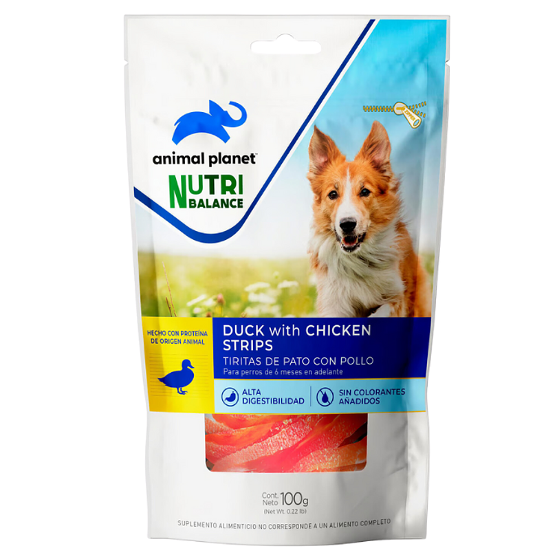 Snack Treats Dog Tiritas Pato con  Pollo 100 gr
