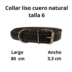 Collar de cuero liso talla 6