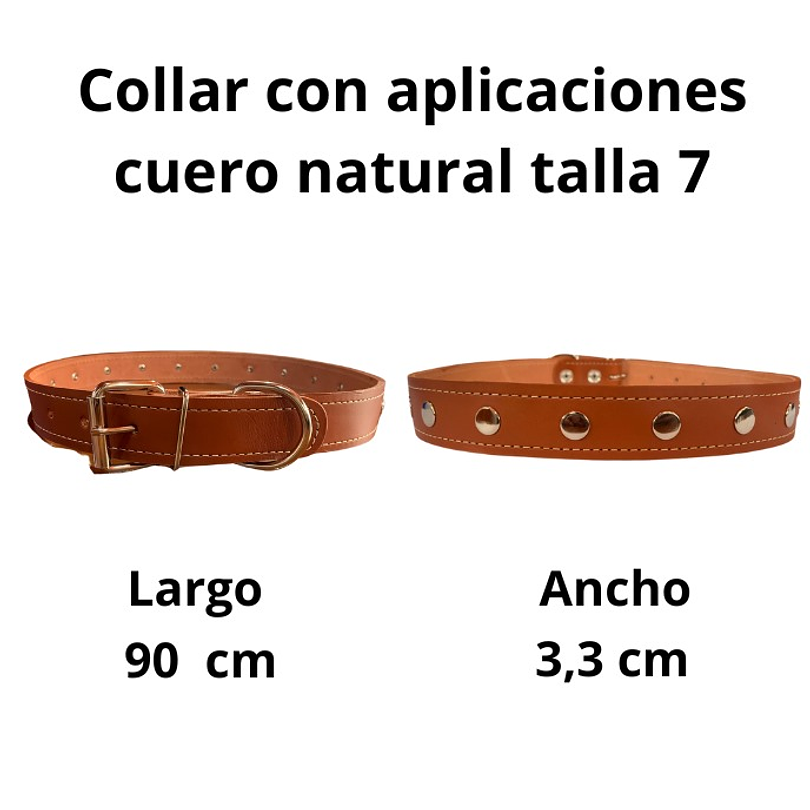 Collar de cuero con aplicaciones talla 7