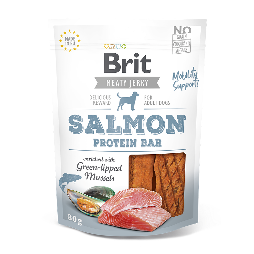 Brit Jerky Snack Salmon Protein Bar For Dogs 80 Gr
