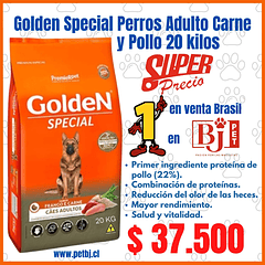 Golden Special Perros Adultos Pollo & Carne 20 Kg