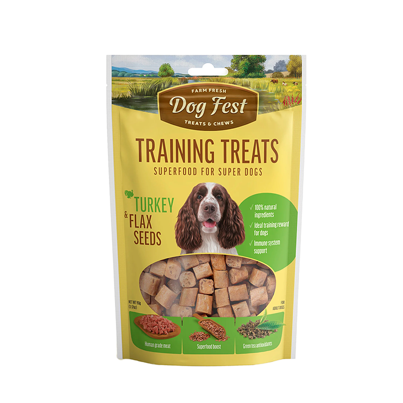Dogfest Training Snack - Pavo y semillas de linaza 90 Gr