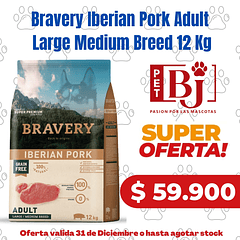 Bravery Iberian Pork Adult Large Medium Breed 12 Kg